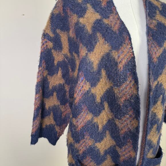 Lucky Brand Iona Open Fuzzy Wool Cardigan Sweater US Women’s XS - Picture 4 of 9